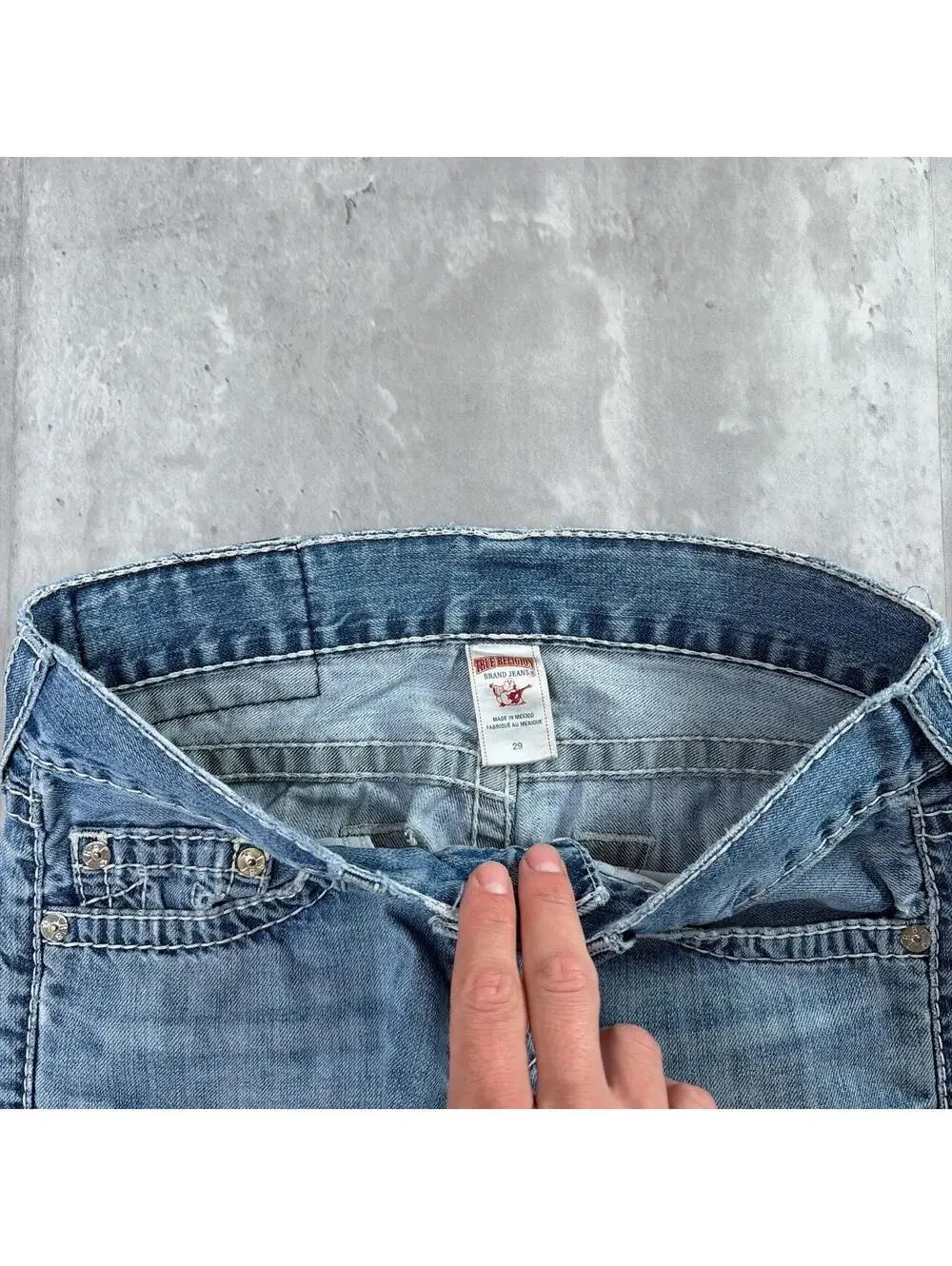 Y2K Blue True Religion Grunge Straight Denim Jeans